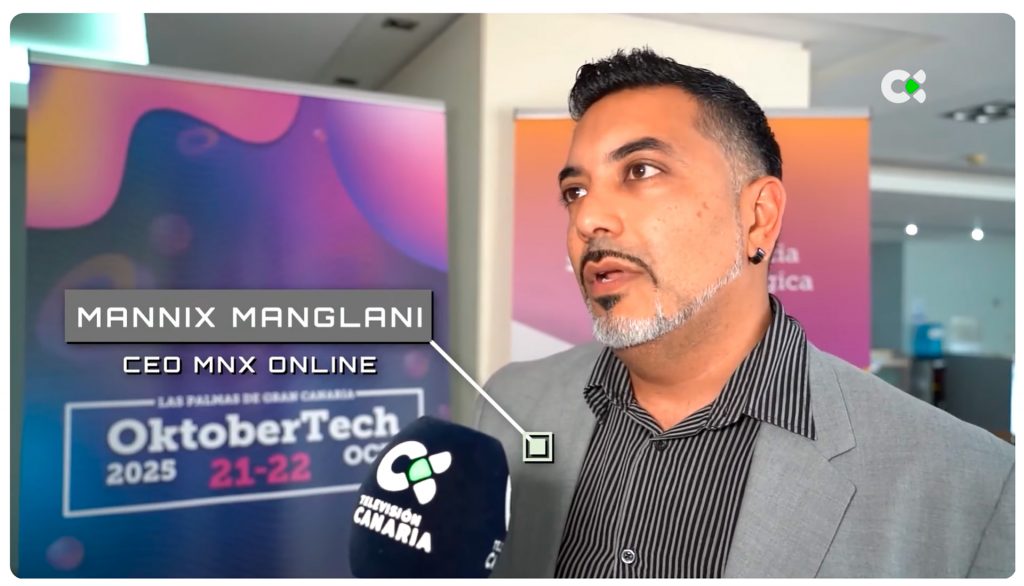 MNX Online interview on Televisión Canaria news during OktoberTech 2025